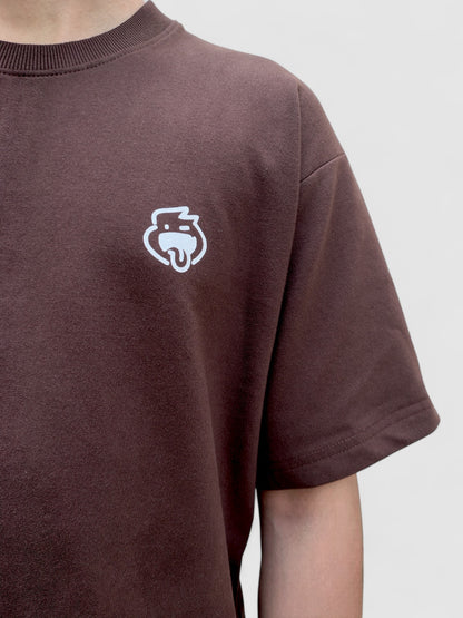 Coffee - Solid Oversized T-Shirt