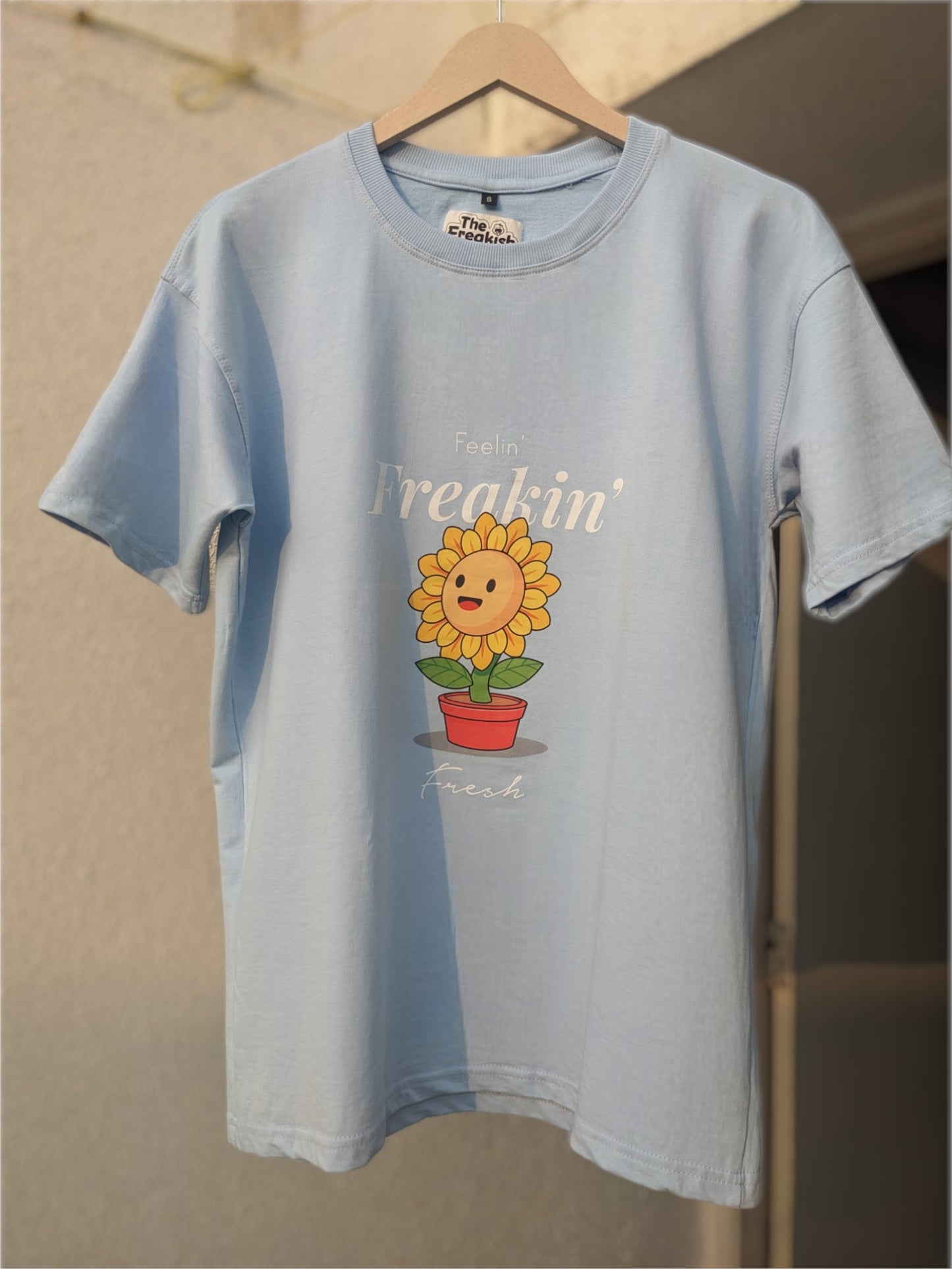 Lt. Blue - Sunflower Oversized T-Shirt